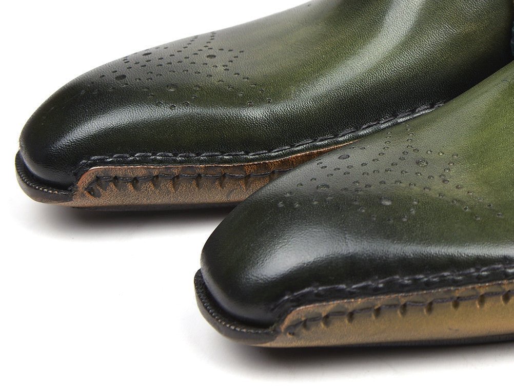 Paul Parkman Men's Opanka Construction Oxfords In Green Shoes by Paul Parkman – Don't Panic Shoes