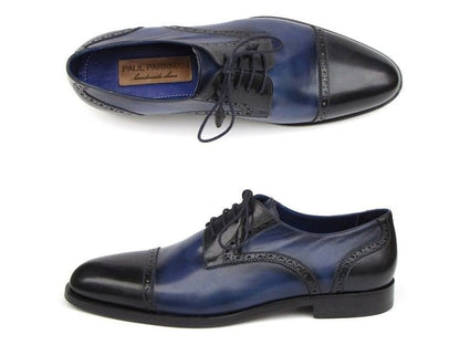 Paul Parkman Men's Parliament Blue Derby Shoes Leather Upper And Leather Sole (Id046 - Blu) by Paul Parkman – Don't Panic Shoes