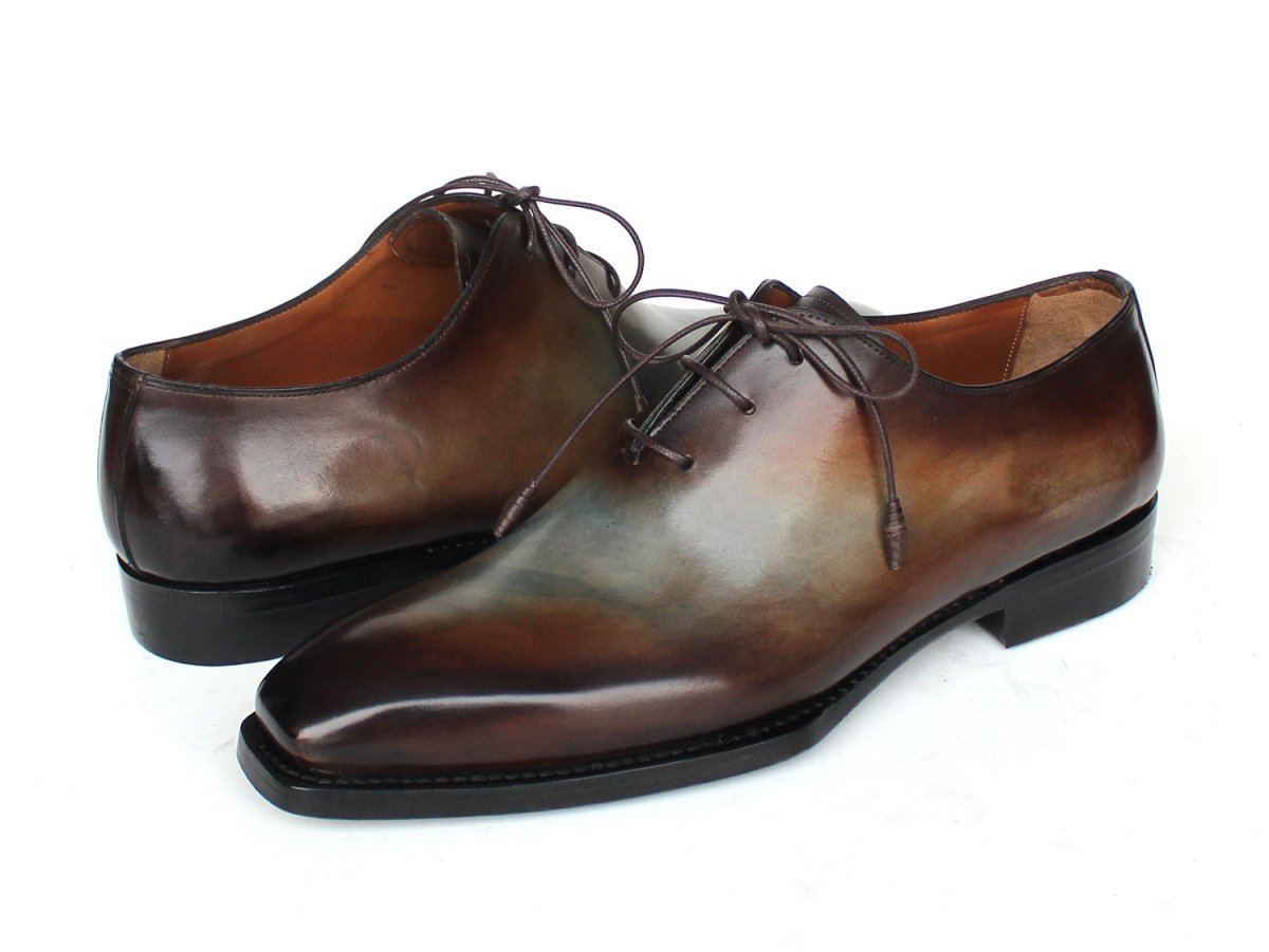 Paul Parkman Men's PatIna Goodyear Welted Wholecut Oxfords in Brown And Blue Shoes by Paul Parkman – Don't Panic Shoes