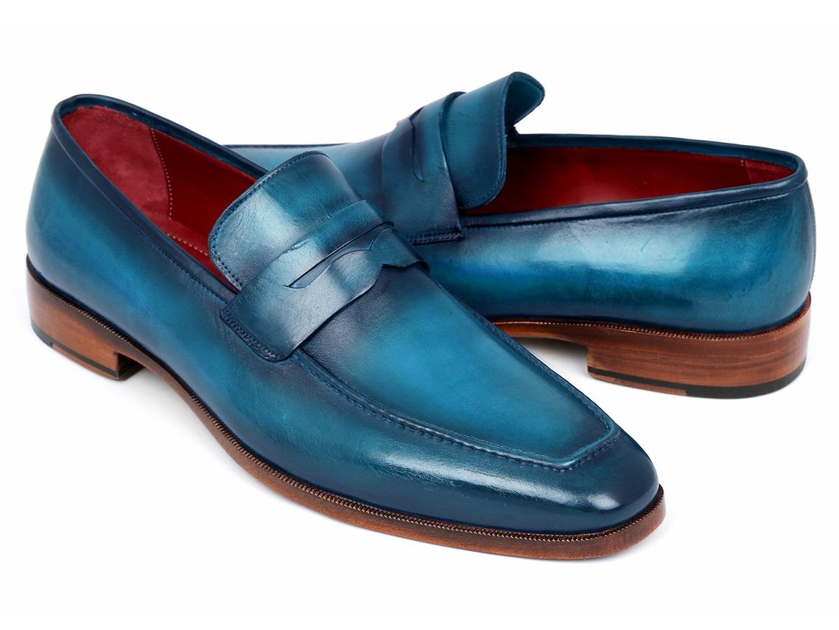 Paul Parkman Men's Penny Loafer Blue And Turquoise Calfskin (Id10tq84) by Paul Parkman – Don't Panic Shoes
