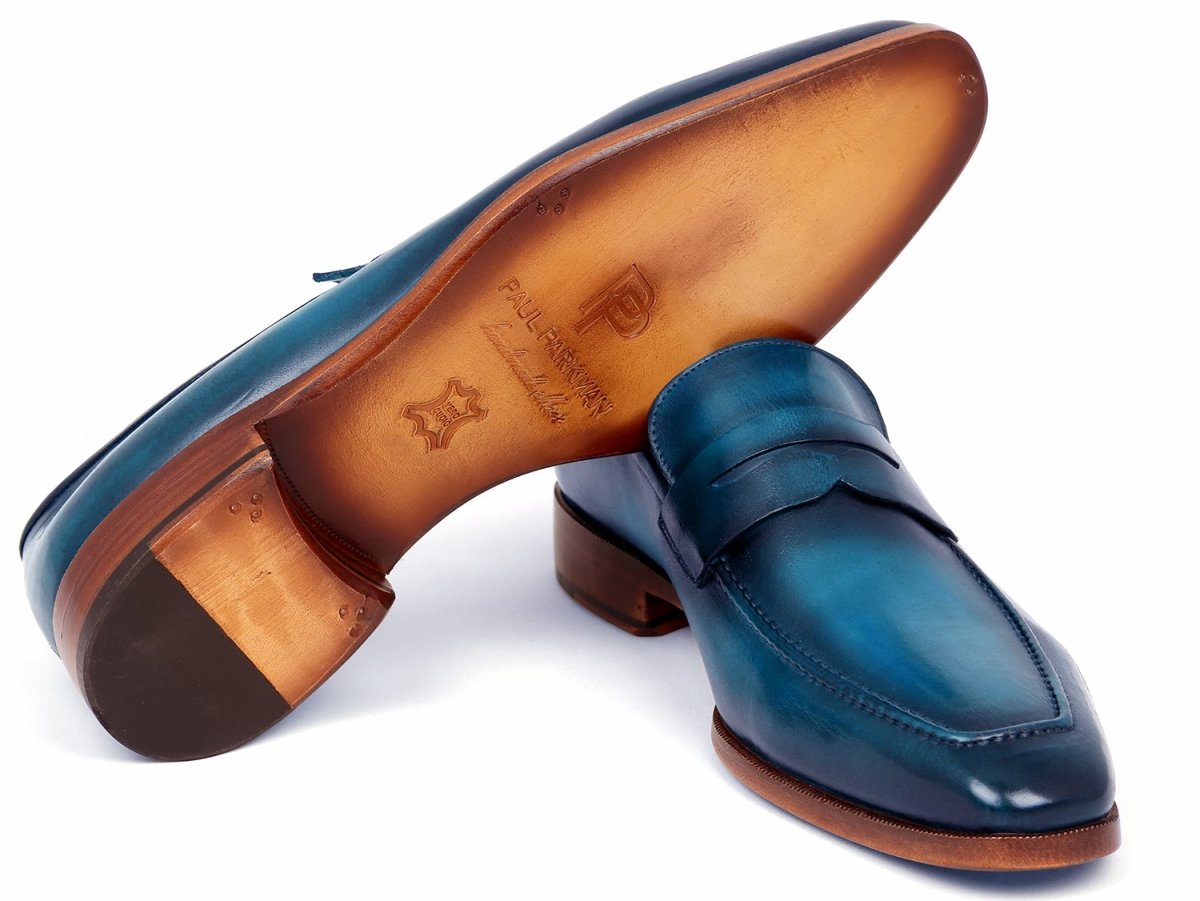 Paul Parkman Men's Penny Loafer Blue And Turquoise Calfskin (Id10tq84) by Paul Parkman – Don't Panic Shoes