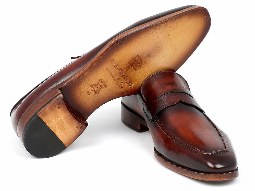 Paul Parkman Men's Penny Loafer Bordeaux And Brown Calfskin (Id10fd61) by Paul Parkman – Don't Panic Shoes