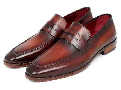 Paul Parkman Men's Penny Loafer Bordeaux And Brown Calfskin (Id10fd61) by Paul Parkman – Don't Panic Shoes