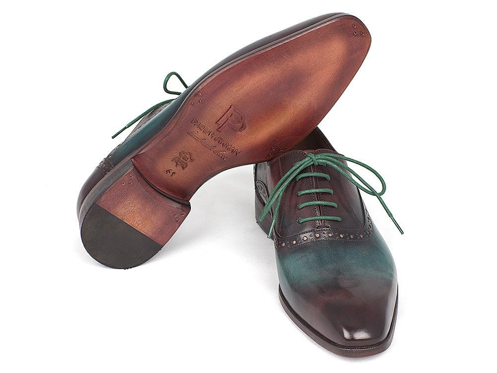 Paul Parkman Men's PlaIn Toe Oxfords in Green And Bordeaux Shoes by Paul Parkman – Don't Panic Shoes