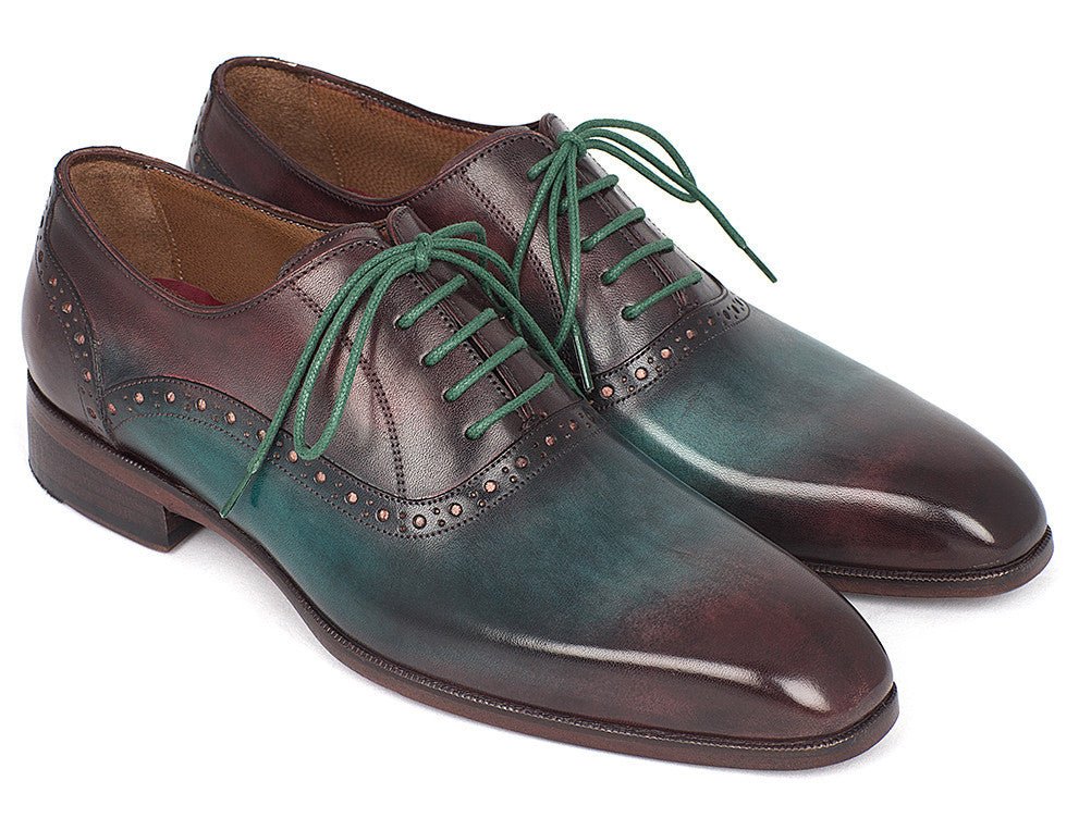 Paul Parkman Men's PlaIn Toe Oxfords in Green And Bordeaux Shoes by Paul Parkman – Don't Panic Shoes