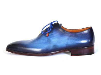 Paul Parkman Men's Plain Toe Wholecut Oxfords Blue Hand - Painted (Id755 - Blu) by Paul Parkman – Don't Panic Shoes