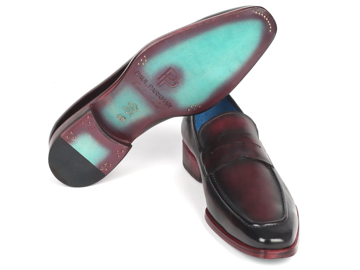 Paul Parkman Men's Purple Burnished Penny Loafers (Id10pr23) by Paul Parkman – Don't Panic Shoes