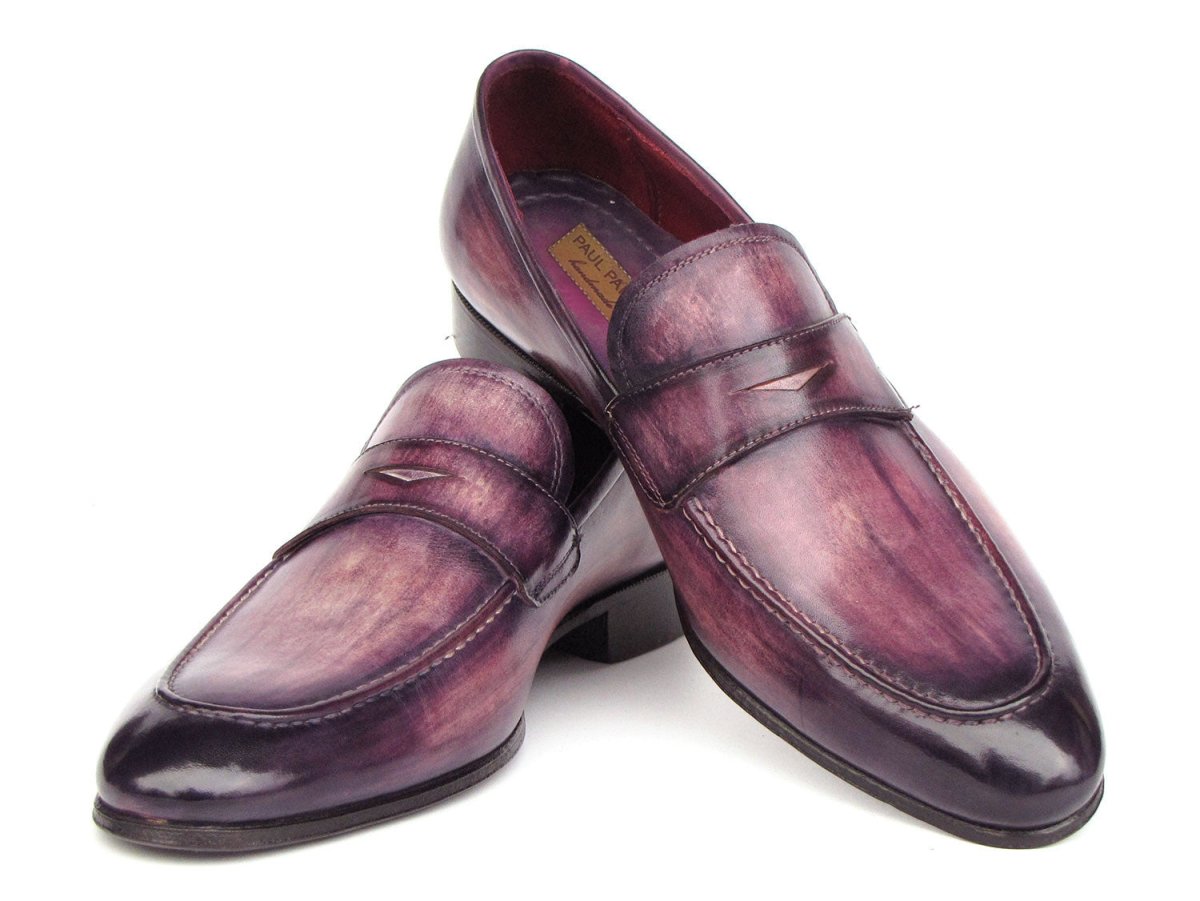 Paul Parkman Men's Purple Patina Penny Loafers Shoes by Paul Parkman – Don't Panic Shoes