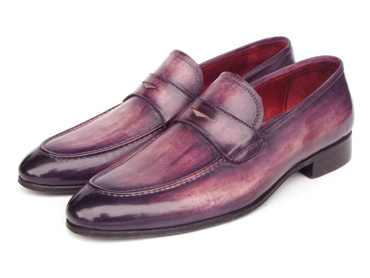 Paul Parkman Men's Purple Patina Penny Loafers Shoes by Paul Parkman – Don't Panic Shoes