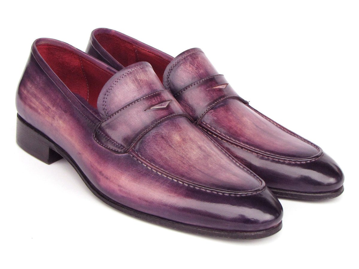 Paul Parkman Men's Purple Patina Penny Loafers Shoes by Paul Parkman – Don't Panic Shoes