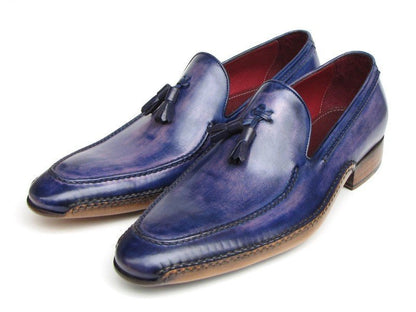 Paul Parkman Men's Side HAndsewn Tassel Loafer Blue and Purple (Id082 - Blu - Rp) by Paul Parkman – Don't Panic Shoes