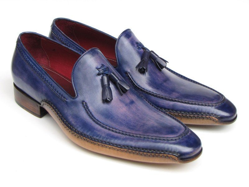 Paul Parkman Men's Side HAndsewn Tassel Loafer Blue and Purple (Id082 - Blu - Rp) by Paul Parkman – Don't Panic Shoes