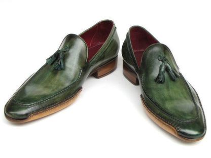 Paul Parkman Men's Side Handsewn Tassel Loafer Green Shoes (Id082 - Green) by Paul Parkman – Don't Panic Shoes
