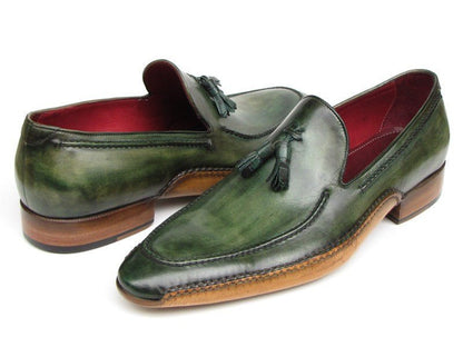 Paul Parkman Men's Side Handsewn Tassel Loafer Green Shoes (Id082 - Green) by Paul Parkman – Don't Panic Shoes