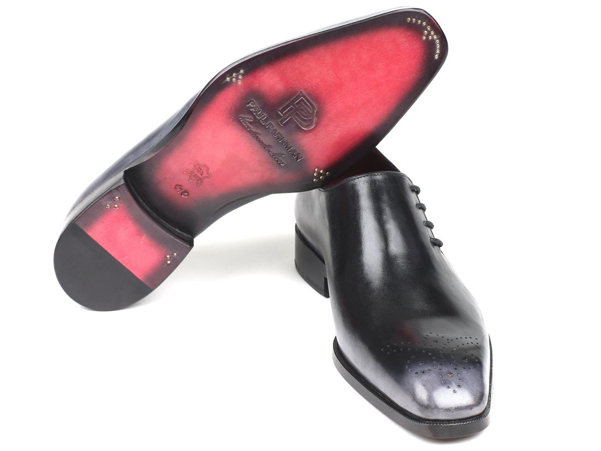 Paul Parkman Men's Side Lace Oxfords In Gray Burnished Shoes by Paul Parkman – Don't Panic Shoes