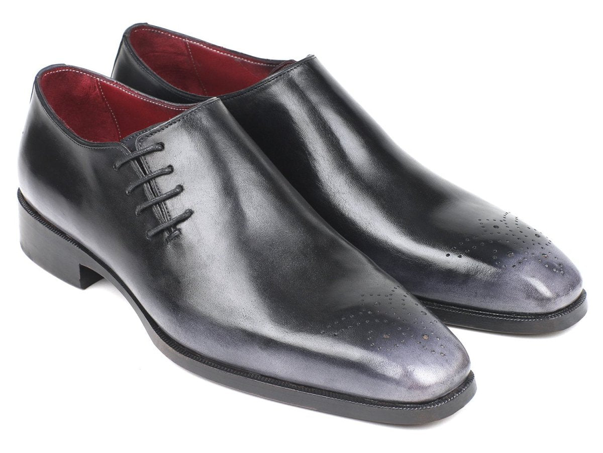 Paul Parkman Men's Side Lace Oxfords In Gray Burnished Shoes by Paul Parkman – Don't Panic Shoes