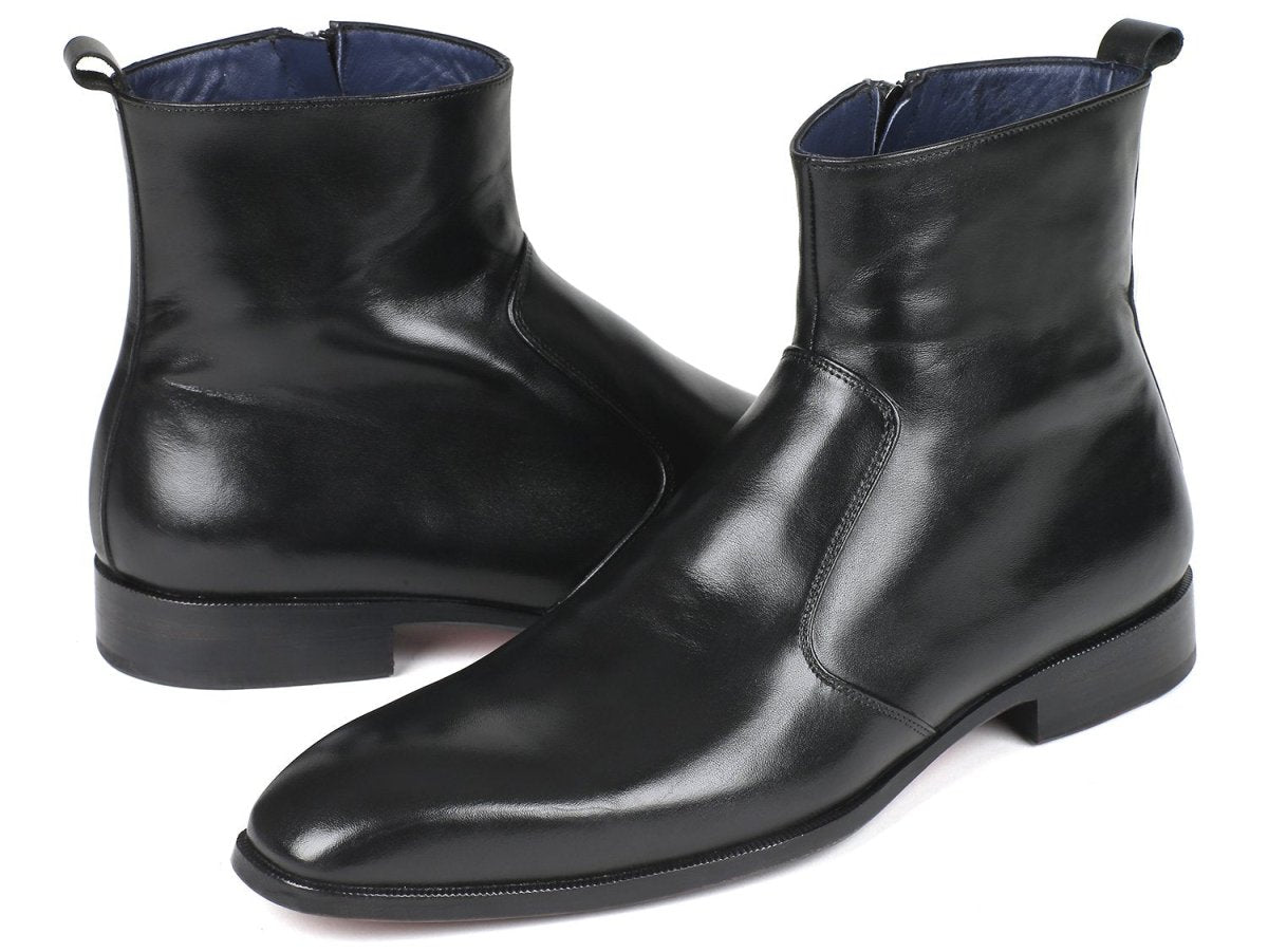 Paul Parkman Men's Side Zipper Leather Boots In Black Shoes by Paul Parkman – Don't Panic Shoes