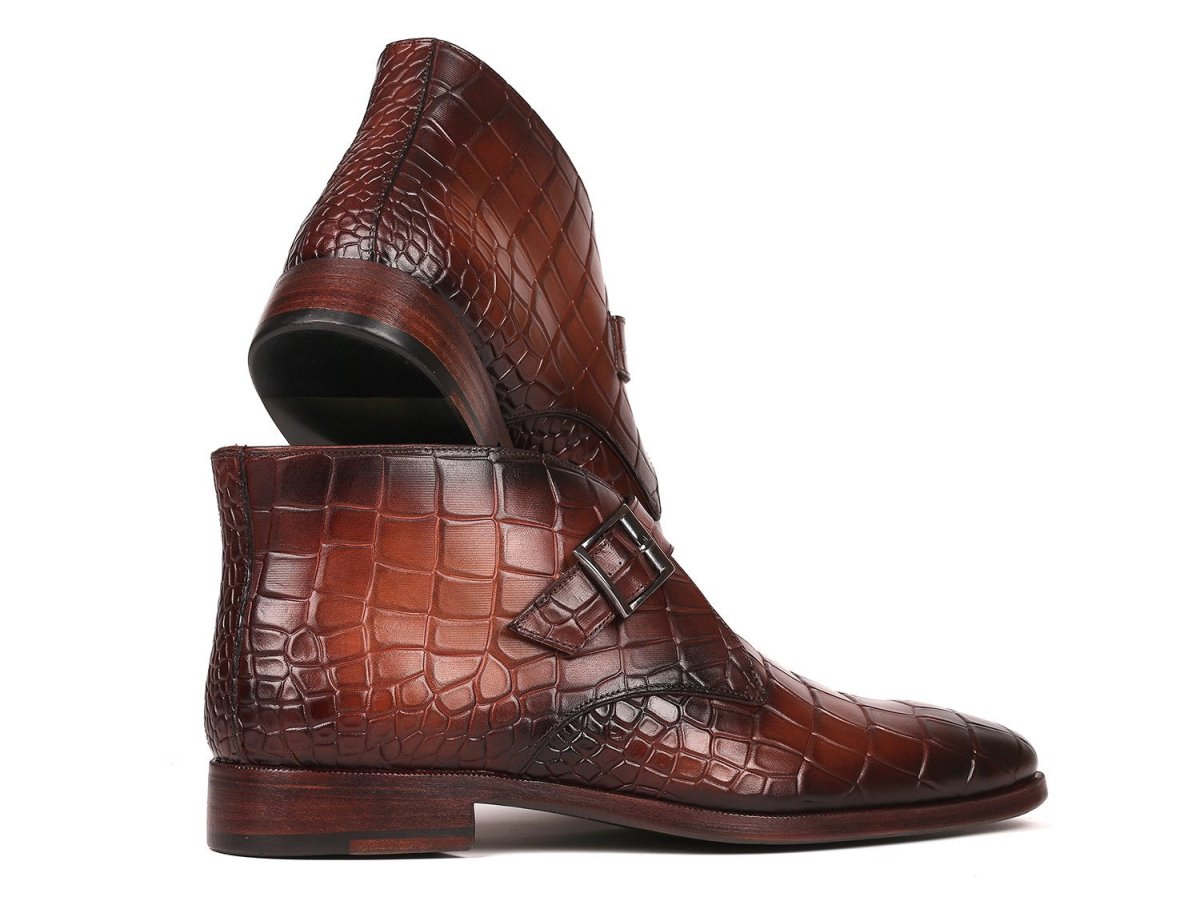 Paul Parkman Men's SIngle Monk Strap Ankle Boots in Brown Shoes by Paul Parkman – Don't Panic Shoes
