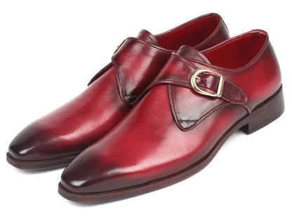 Paul Parkman Men's SIngle Monkstrap Leather Dress Shoes in Burgundy Shoes by Paul Parkman – Don't Panic Shoes