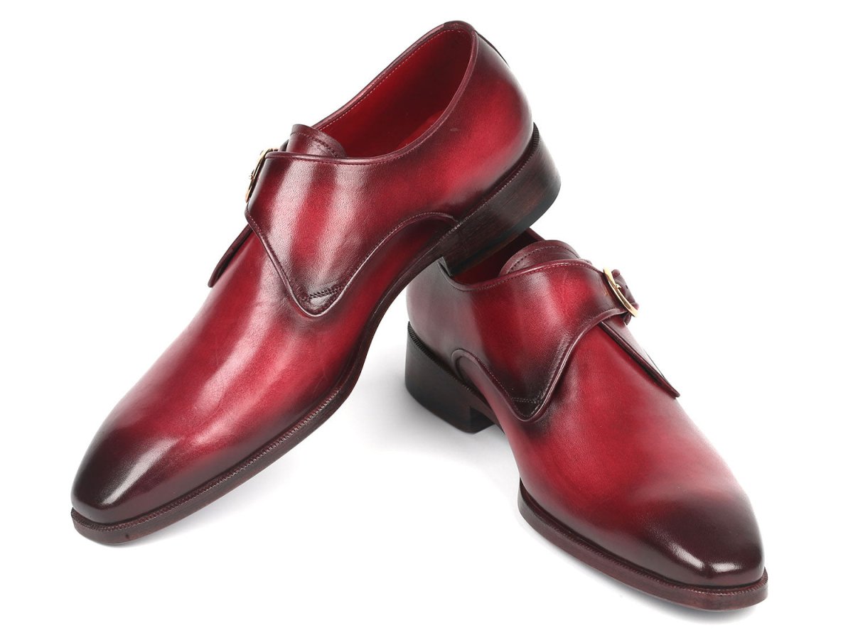 Paul Parkman Men's SIngle Monkstrap Leather Dress Shoes in Burgundy Shoes by Paul Parkman – Don't Panic Shoes