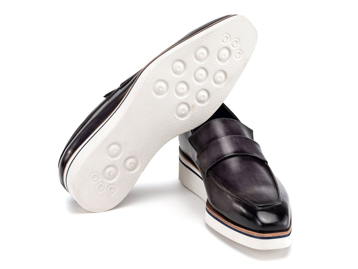 Paul Parkman Men's Smart Casual Leather Loafers In Grey Shoes by Paul Parkman – Don't Panic Shoes