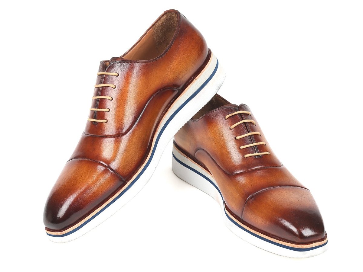 Paul Parkman Men's Smart Casual Leather Oxfords In Brown And Camel Shoes by Paul Parkman – Don't Panic Shoes