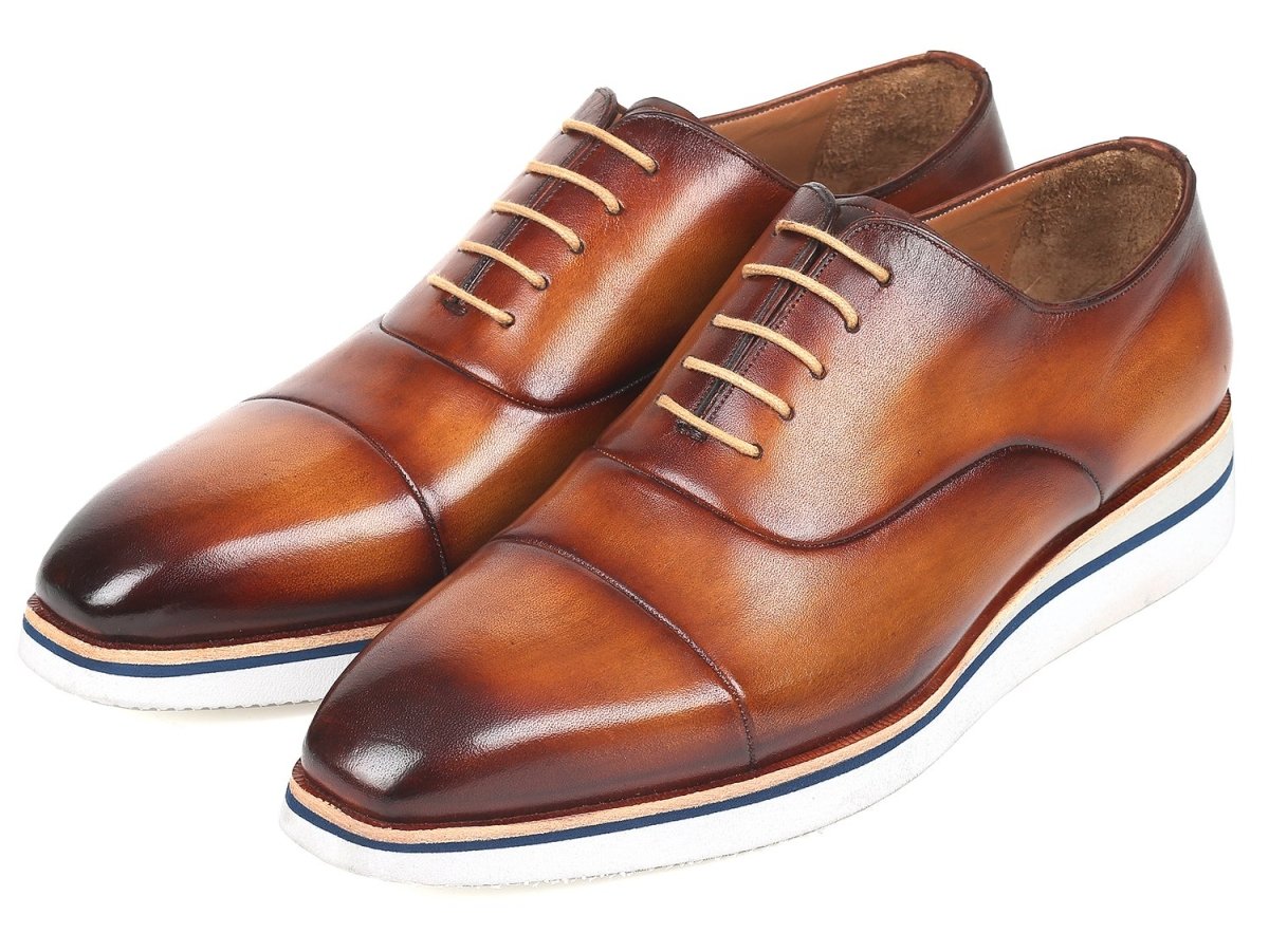Paul Parkman Men's Smart Casual Leather Oxfords In Brown And Camel Shoes by Paul Parkman – Don't Panic Shoes