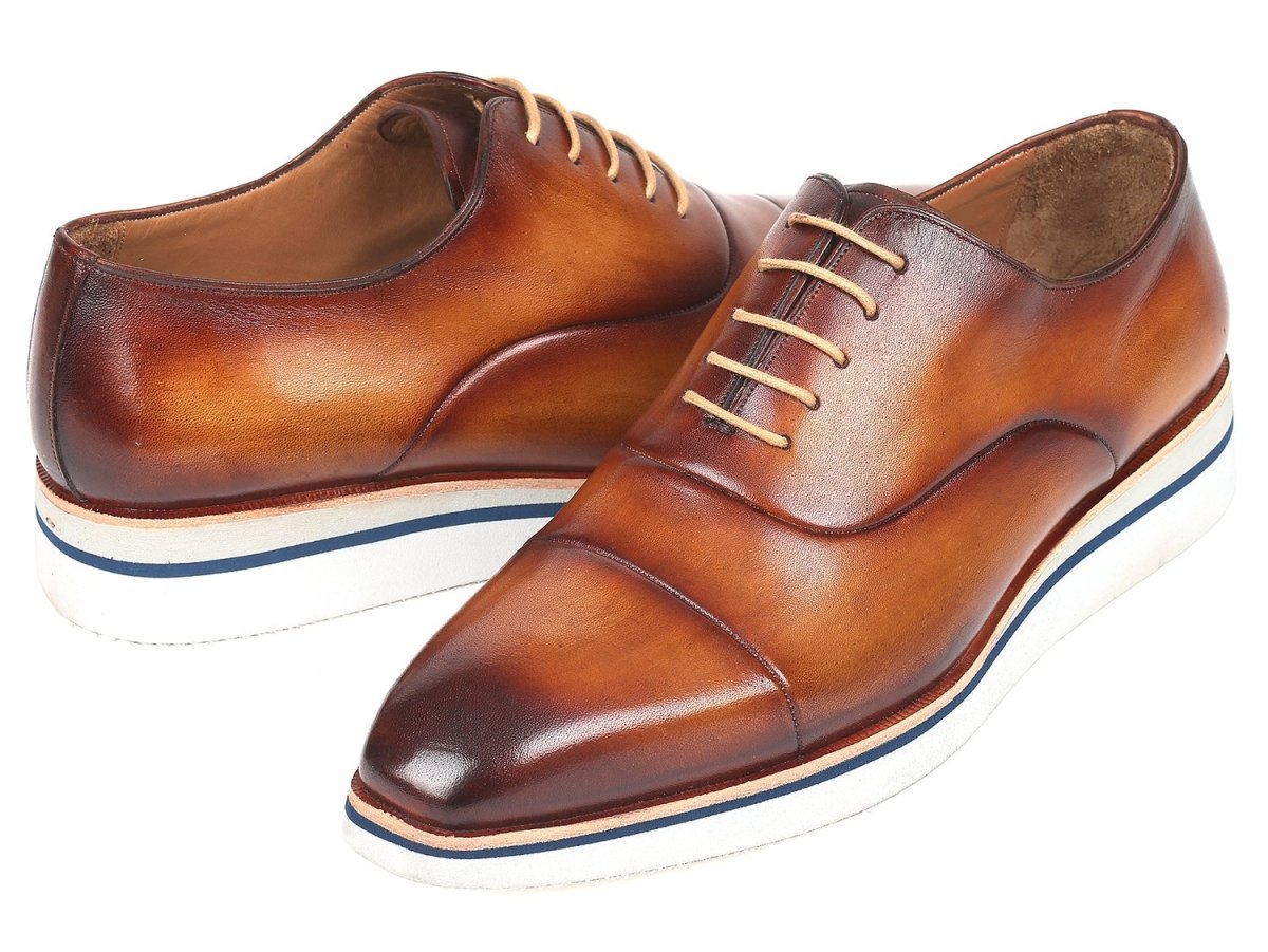 Paul Parkman Men's Smart Casual Leather Oxfords In Brown And Camel Shoes by Paul Parkman – Don't Panic Shoes