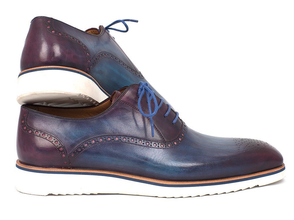 Paul Parkman Men's Smart Casual Oxford Shoes In Blue And Purple Shoes by Paul Parkman – Don't Panic Shoes