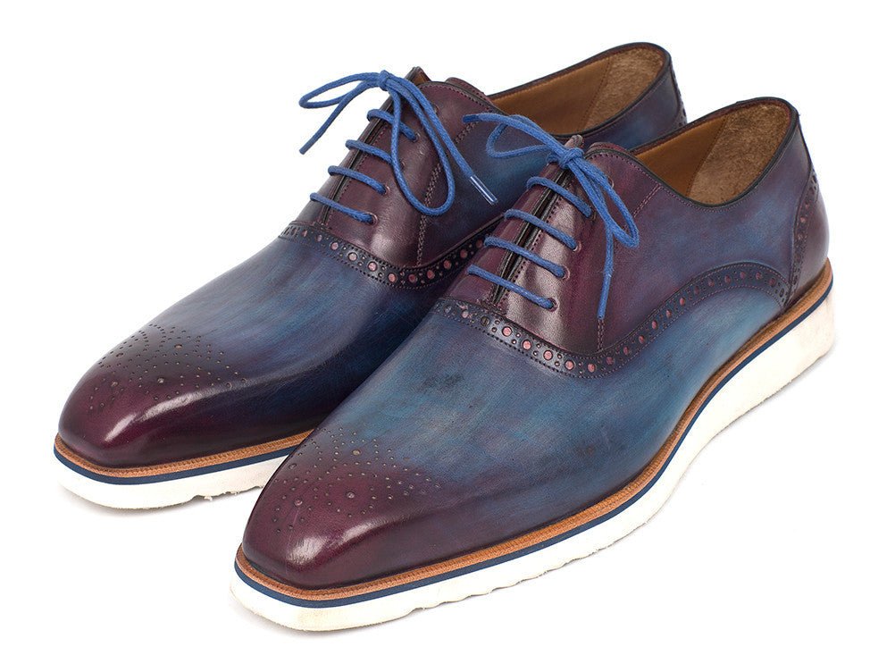 Paul Parkman Men's Smart Casual Oxford Shoes In Blue And Purple Shoes by Paul Parkman – Don't Panic Shoes