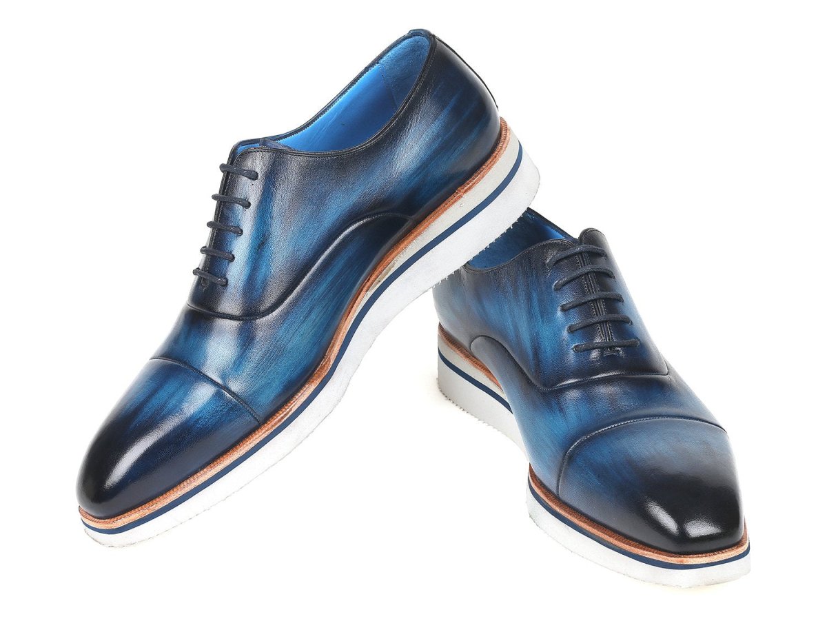 Paul Parkman Men's Smart Casual Oxfords Blue Leather (Id185 - Blu - Lth) by Paul Parkman – Don't Panic Shoes