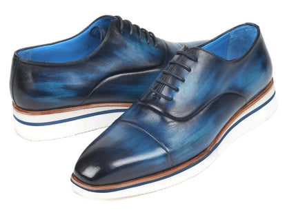 Paul Parkman Men's Smart Casual Oxfords Blue Leather (Id185 - Blu - Lth) by Paul Parkman – Don't Panic Shoes