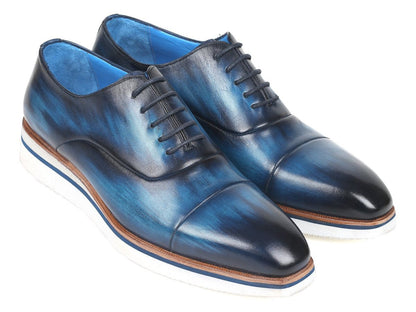 Paul Parkman Men's Smart Casual Oxfords Blue Leather (Id185 - Blu - Lth) by Paul Parkman – Don't Panic Shoes