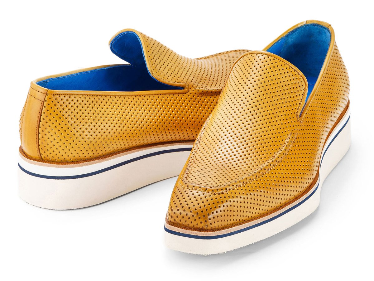 Paul Parkman Men's Smart Casual Perforated Leather Loafers In Beige Shoes by Paul Parkman – Don't Panic Shoes