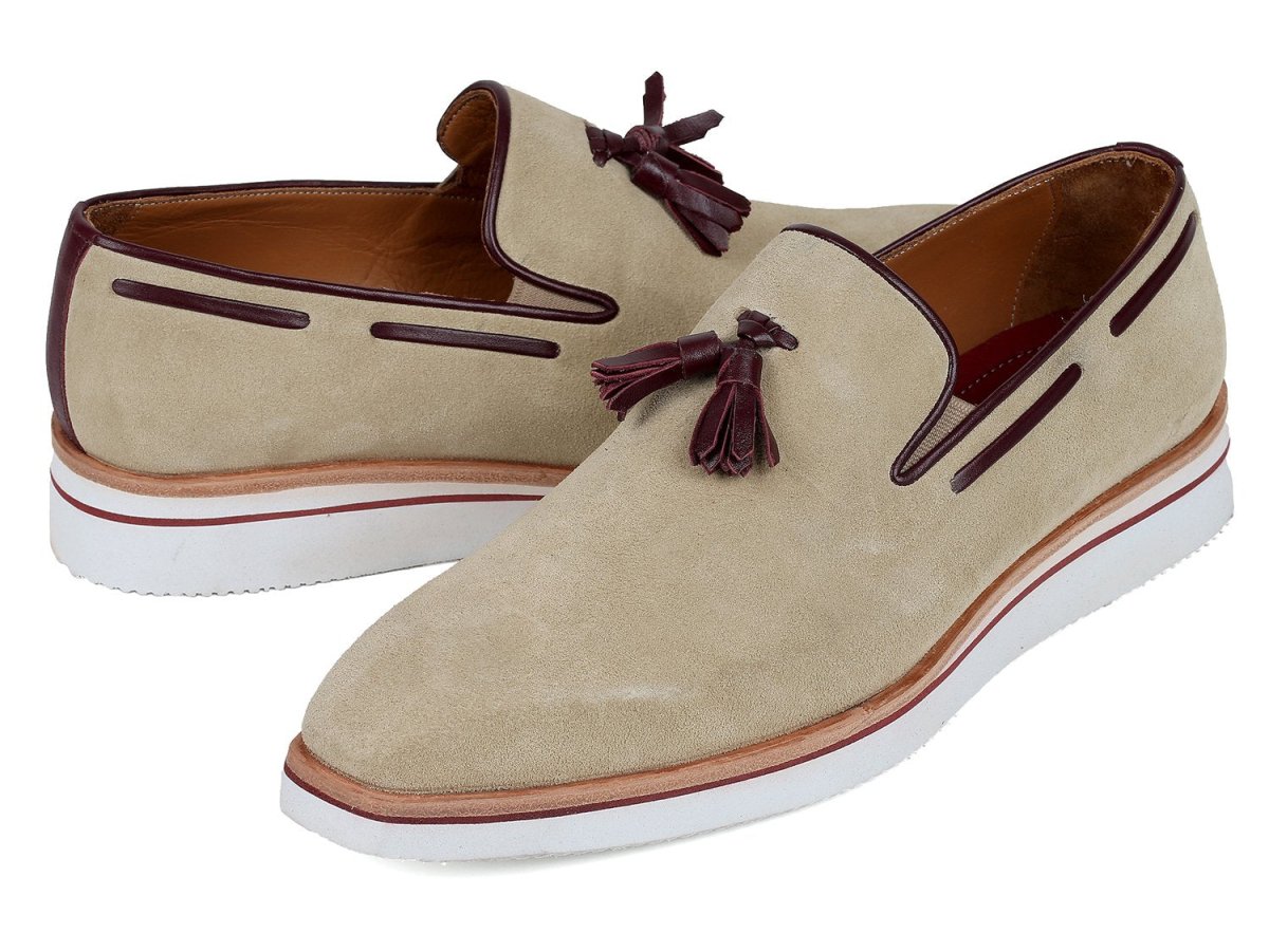 Paul Parkman Men's Smart Casual Tassel Loafers Beige Suede (Id181 - Bei - Sd) by Paul Parkman – Don't Panic Shoes