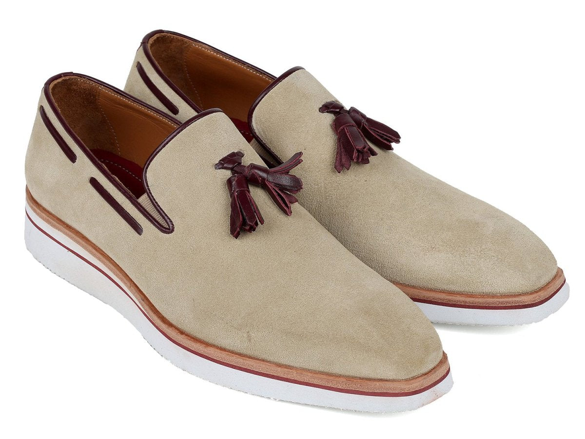 Paul Parkman Men's Smart Casual Tassel Loafers Beige Suede (Id181 - Bei - Sd) by Paul Parkman – Don't Panic Shoes