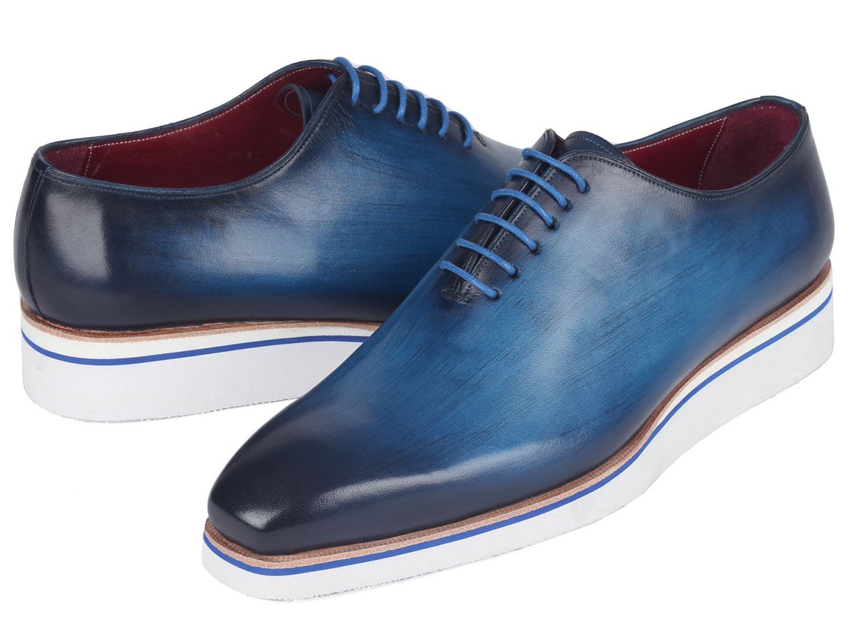 Paul Parkman Men's Smart Casual Wholecut Oxfords Blue Shoes by Paul Parkman – Don't Panic Shoes