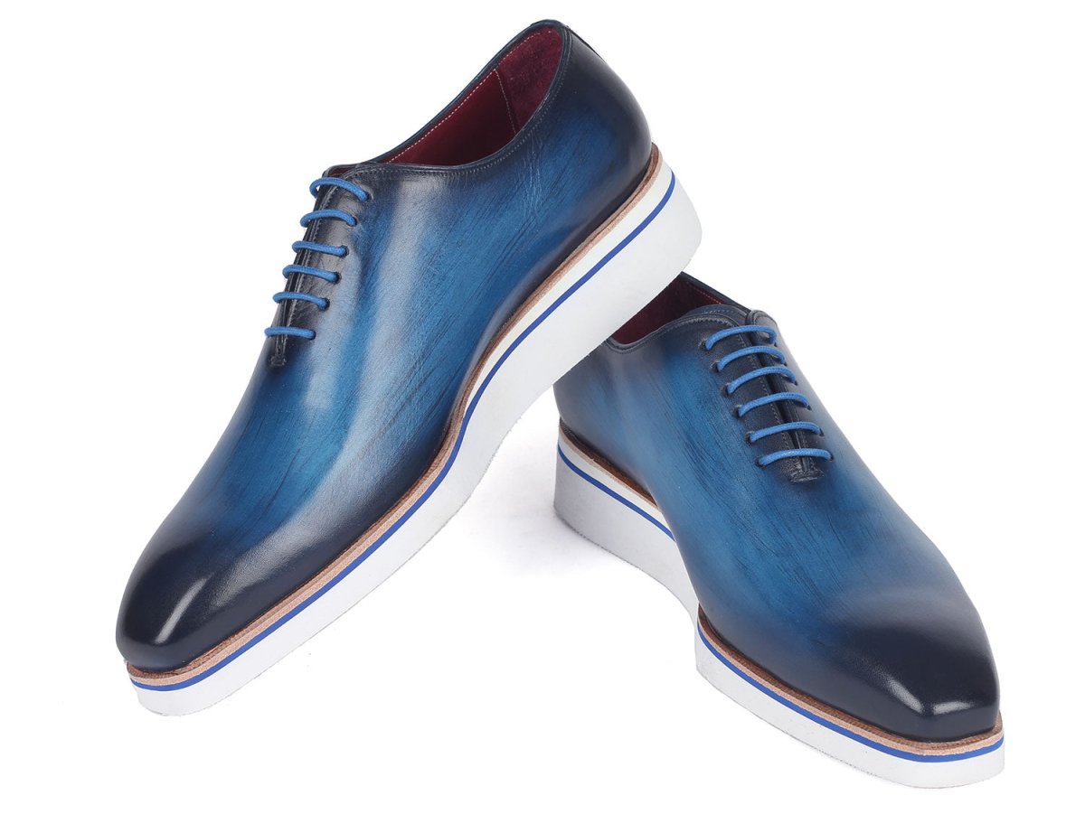 Paul Parkman Men's Smart Casual Wholecut Oxfords Blue Shoes by Paul Parkman – Don't Panic Shoes