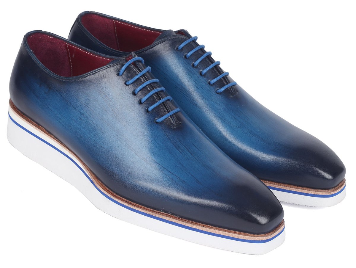 Paul Parkman Men's Smart Casual Wholecut Oxfords Blue Shoes by Paul Parkman – Don't Panic Shoes
