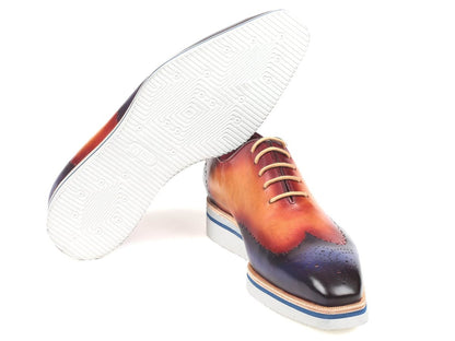 Paul Parkman Men's Smart Casual Wingtip Oxfords Blue And Camel (Id188 - Blu - Cml) by Paul Parkman – Don't Panic Shoes
