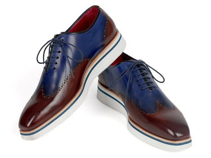 Paul Parkman Men's Smart Casual Wingtip Oxfords Brown And Blue (Id187 - Brw - Blu) by Paul Parkman – Don't Panic Shoes