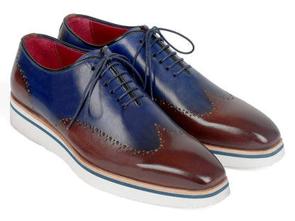 Paul Parkman Men's Smart Casual Wingtip Oxfords Brown And Blue (Id187 - Brw - Blu) by Paul Parkman – Don't Panic Shoes