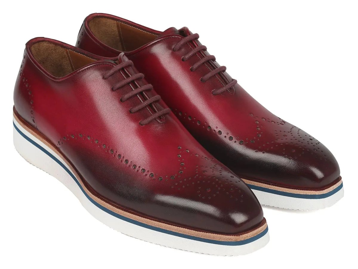 Paul Parkman Men's Smart Casual WIngtip Oxfords in Bordeaux Shoes by Paul Parkman – Don't Panic Shoes