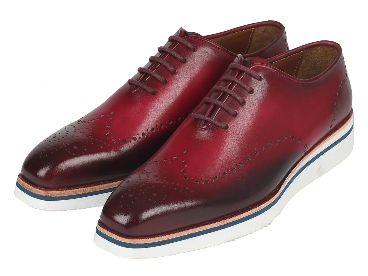 Paul Parkman Men's Smart Casual WIngtip Oxfords in Bordeaux Shoes by Paul Parkman – Don't Panic Shoes