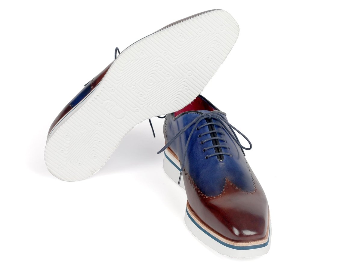 Paul Parkman Men's Smart Casual WIngtip Oxfords in Brown And Blue Shoes by Paul Parkman – Don't Panic Shoes