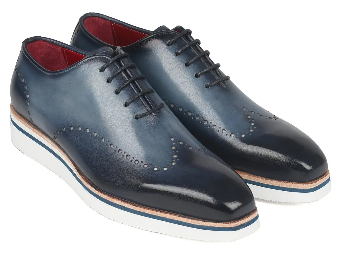Paul Parkman Men's Smart Casual WIngtip Oxfords in Navy Shoes by Paul Parkman – Don't Panic Shoes