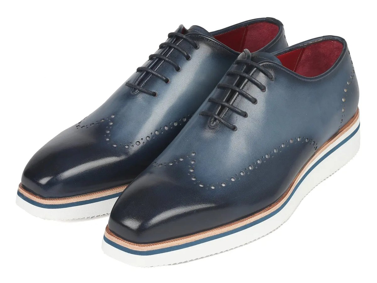 Paul Parkman Men's Smart Casual WIngtip Oxfords in Navy Shoes by Paul Parkman – Don't Panic Shoes
