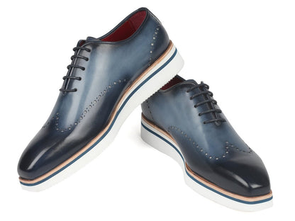 Paul Parkman Men's Smart Casual Wingtip Oxfords Navy (Id187 - Navy) by Paul Parkman – Don't Panic Shoes