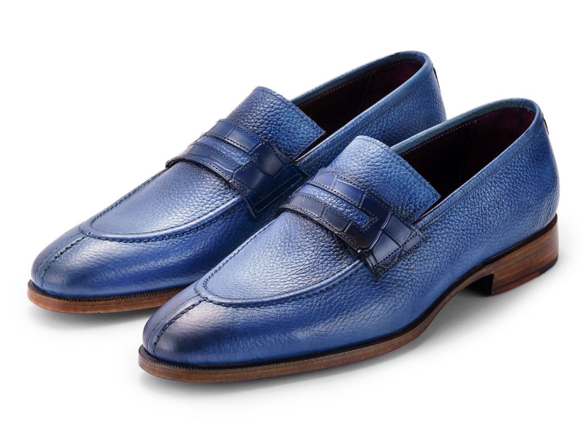 Paul Parkman Men's Split Toe Loafer Shoes Blue (Id694bl65) Shoes by Paul Parkman – Don't Panic Shoes