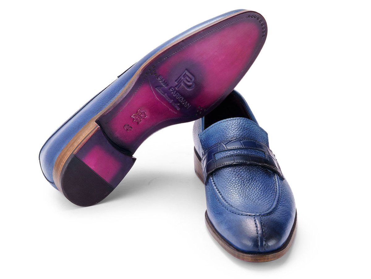 Paul Parkman Men's Split Toe Loafer Shoes In Blue Shoes by Paul Parkman – Don't Panic Shoes